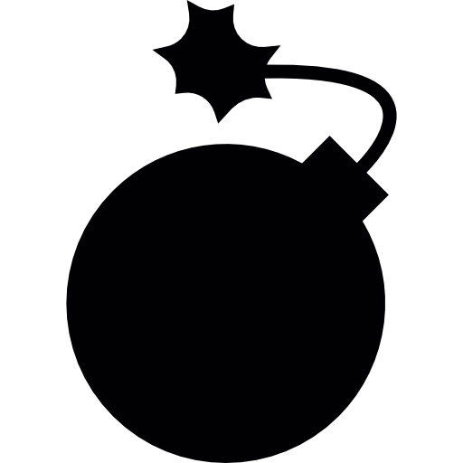 Round Bomb with Burning Wick
